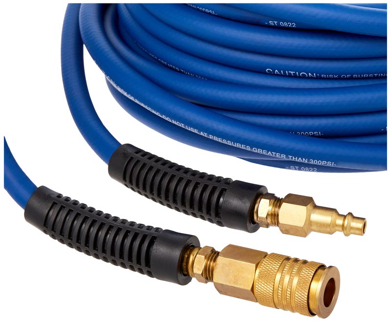 Estwing E1450PVCR 1/4" x 50' PVC / Rubber Hybrid Air Hose with Brass 1/4" NPT Industrial Fitting and Universal Quick Connect Coupler - Image 2