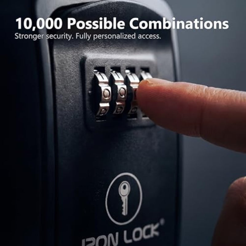 SR - Wall Mount Key Lock Box with 4-Digit Combination, Resettable Code, A B Switch, and 5-Key Capacity - Indoor/Outdoor Waterproof Lockbox for House Keys and Spare Keys Small, Black - Image 3