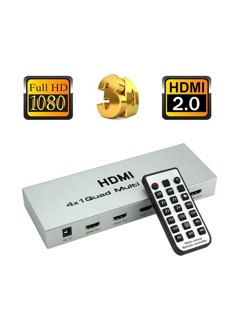 4x1 Quad HDMI Video Projector with Microware Seamless Switch and Switch, Plus 1080p HD 3D Support, 4x1 PIP Multi-Display