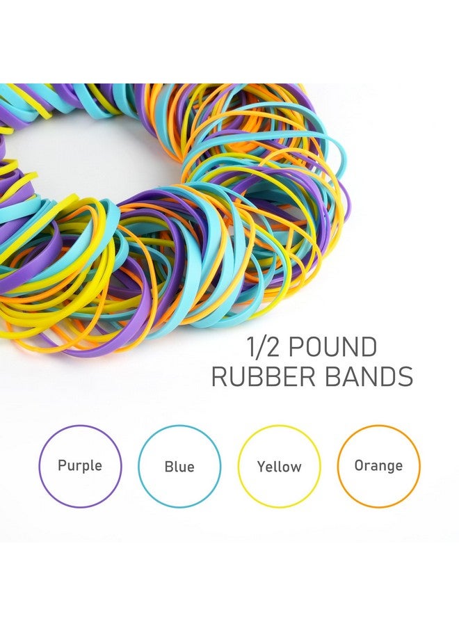 لوتفانسي أشرطة مطاطية، أشرطة مطاطية ملونة متنوعة الأحجام، 1/2 رطل، لوازم مكتبية، تتضمن #64 (3-1/2 × 1/4 بوصة)، و33 (3-1/2 × 1/8 بوصة)، و#19 (3-1/2 × 1/16 بوصة) - Image 3