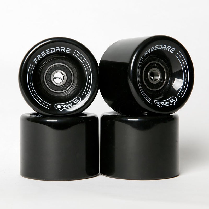 FREEDARE Skateboard Wheels 60mm 83a with Bearings and Spacers Cruiser Wheels (Blue,Pack of 4) - Image 1