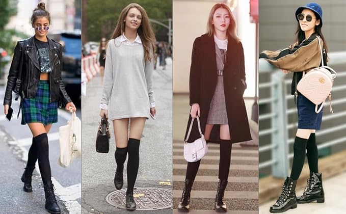 Anasis Wool Warm Thigh High Extra Long Cotton Women Socks Thigh High Socks Extra Long Knit Leg Boot Stockings Leg Thermal Woolen for Women Winter Wear - Image 4