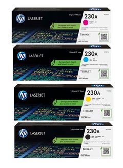 HP Toner HP 230A Toner Cartridge Set - Black, Cyan, Yellow and Magenta W2300A W2301A W2302A W2303A  work with HP Color LaserJet Pro 4203dw Printer, HP Color LaserJet Pro 4303dw Multifunction Printer, HP Color LaserJet Pro 4303fdw Multifunction Printer, Compatible with Other HP LaserJet Printers(Multicolor)  - Image 1