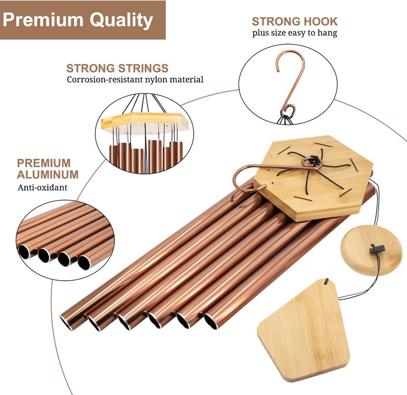 Howarmer Wind Chimes Outdoor Large Deep Tone, 36 Inches WindChimes Outdoor Memorial Wind Chime for Mom/Housewarming/Christmas, Windchime for Outside Garden, Patio, Home Decor - Image 2