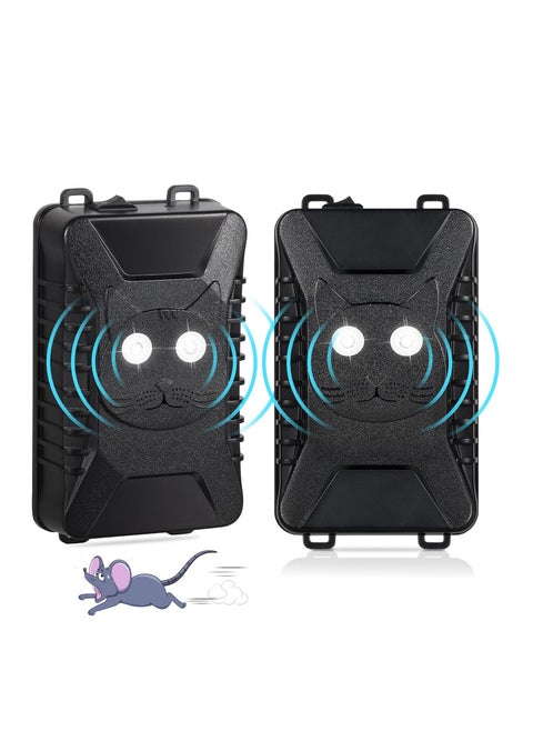 Ultrasonic Rodent Repellent, for Car Engines Under Hood Animal Repeller, Battery Powered Rat Deterrent Mouse Blocker with LED Strobe Lights, Car Truck RV Rodent Defense Vehicle Protection