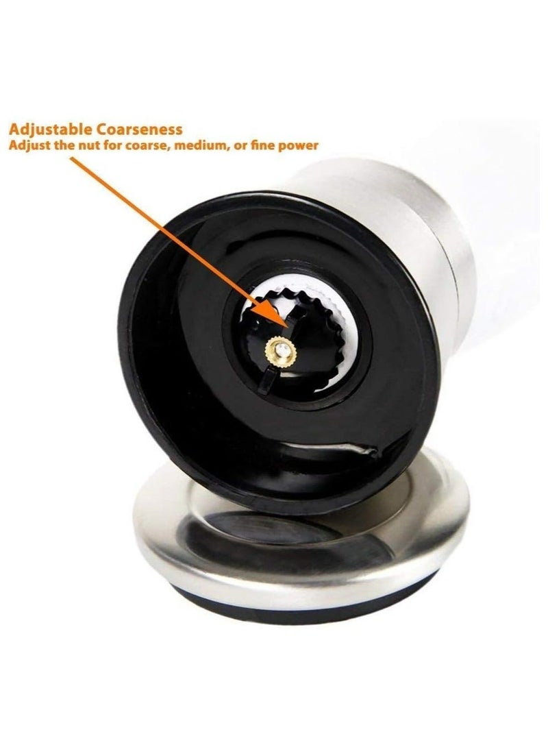 RollsTimi  2-Piece Salt and Pepper Grinder Set Combo Clear/Silver 200ml - Image 4