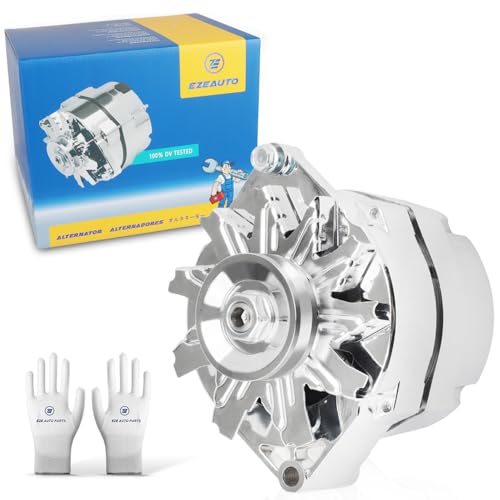 E EZEXPREZE New Chrome 1 Wire Self Exciting Alternator High Output 120Amp Replacement for GM 305 350 BBC SBC 10SI for Chevy for Buick Street Rod Hot Rod - Image 1