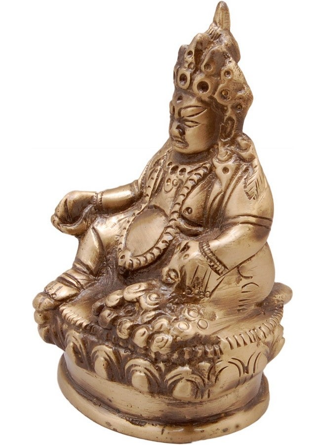 Two Moustaches Brass Kuber Maharaj Idol, Handcrafted Brass Dhan Kuber Murti - Image 2