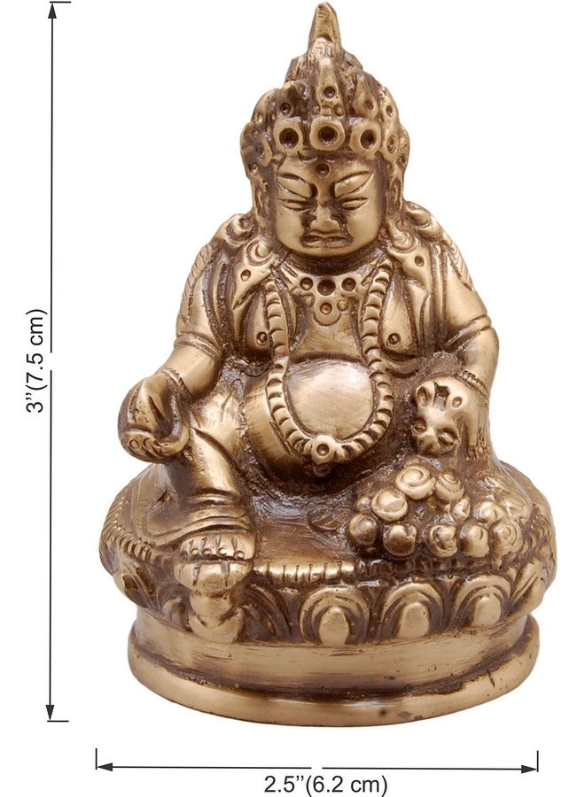 Two Moustaches Brass Kuber Maharaj Idol, Handcrafted Brass Dhan Kuber Murti - Image 5