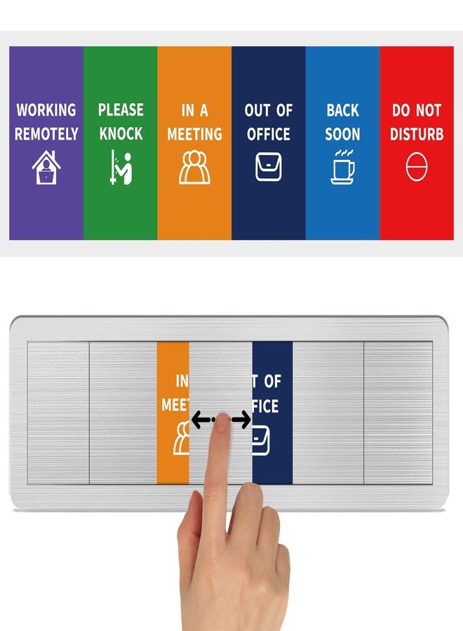 EliteSign Office Door Sign-6 Options Door Signs for Office In A Meeting Sign/Out Of Office/Do Not Disturb/Working From Home/Please Knock/Back Soon Privacy Office Slider Sign for Meeting & Conference Room - Image 1
