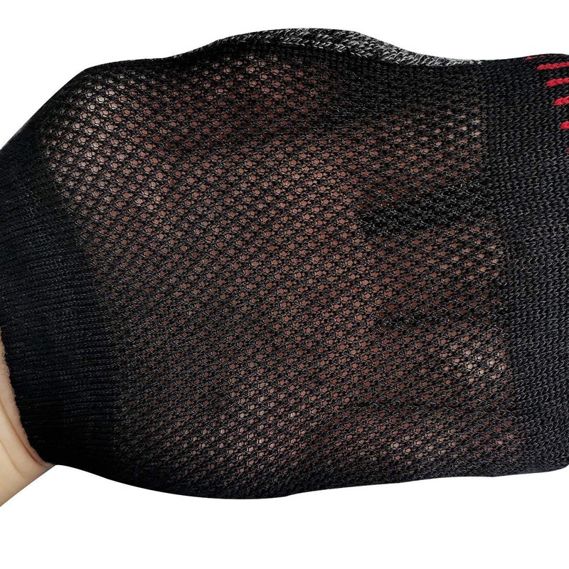 BERING Men's Athletic Running Ankle Socks Cushioned Heel Tab, Size 9-12, Black, 6 Pairs - Image 4