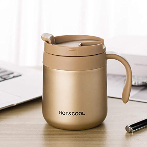 Leeonz® 350ML Coffee Mug with Handle, Vacuum Insulated Camping Mug with Lid, Double Wall Stainless Steel Travel Tumbler Cup, Coffee Thermos Outdoor (Gold) - Image 5