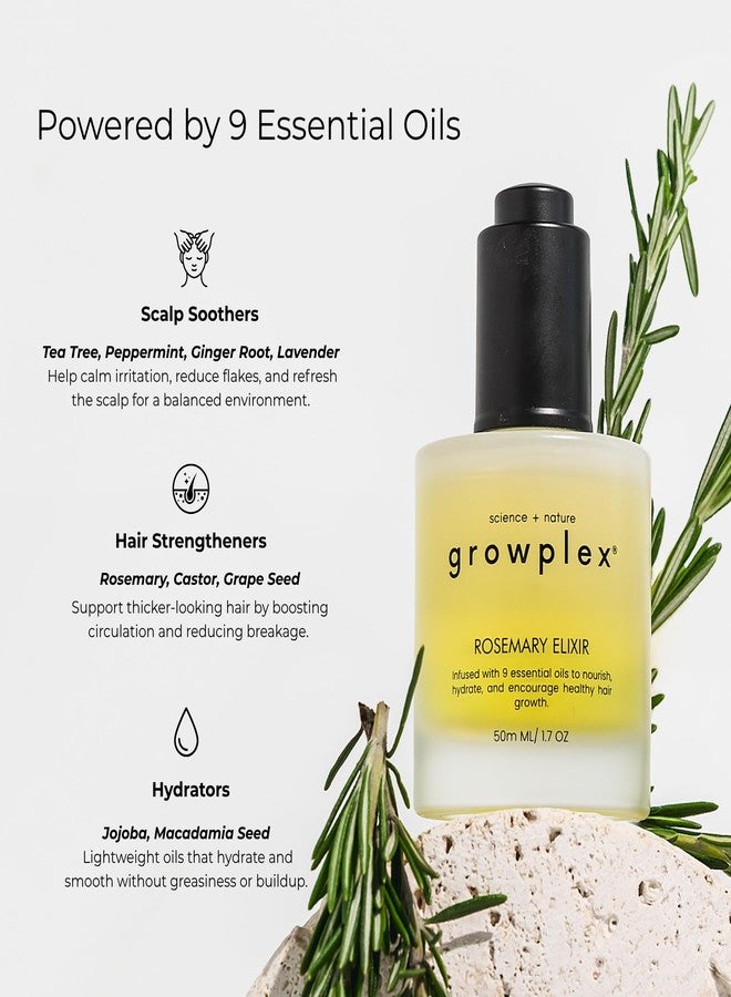 Growplex Rosemary Elixir – Daily Scalp Oil with 9 Essential Oils – Lightweight, Non-Greasy Formula for a Healthy-Looking Scalp – For Men & Women – 2oz - Image 5