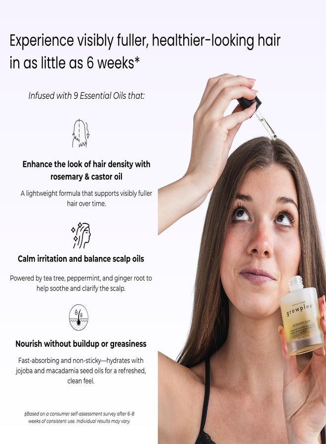 Growplex Rosemary Elixir – Daily Scalp Oil with 9 Essential Oils – Lightweight, Non-Greasy Formula for a Healthy-Looking Scalp – For Men & Women – 2oz - Image 3
