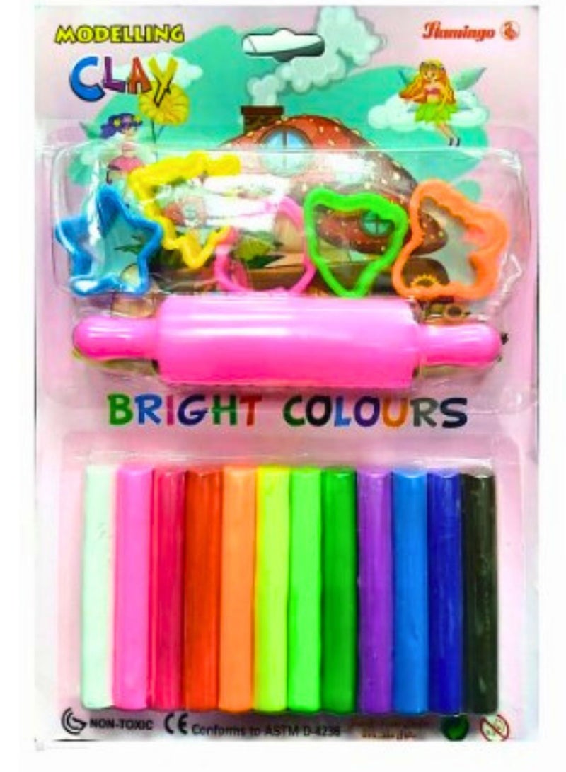 Flamingo 8-Pieces Modeling Clay Bright Colours Sets