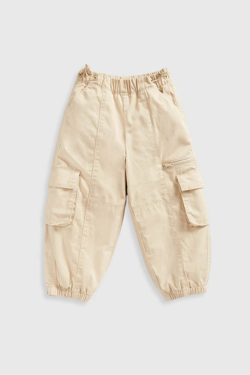 mothercare Beige Parachute Trousers - Image 1
