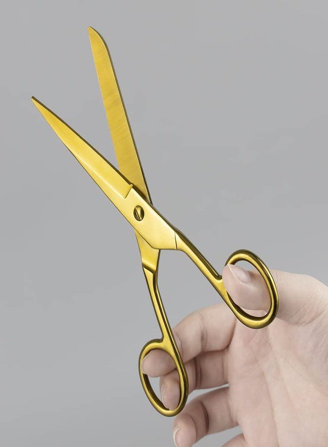 MEI YI TIAN 7 Inch Gold Tailor Scissors Golden Straight Recycled Stainless Steel Dressmaker Fabric Shears Tailors Sewing Scissors for Costume Crafts Arts Fabric Cutting Shears Tool - Image 4