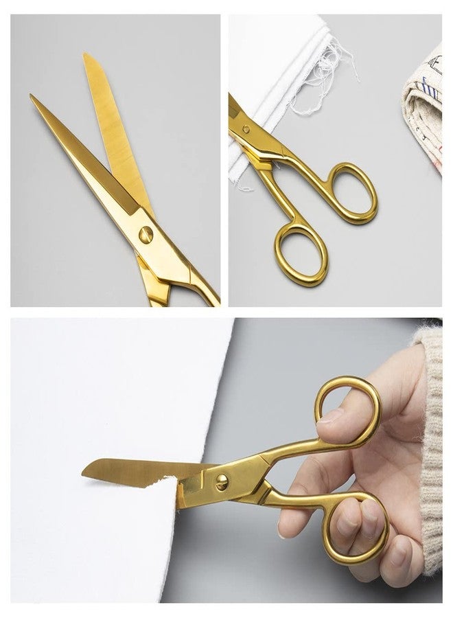 MEI YI TIAN 7 Inch Gold Tailor Scissors Golden Straight Recycled Stainless Steel Dressmaker Fabric Shears Tailors Sewing Scissors for Costume Crafts Arts Fabric Cutting Shears Tool - Image 5