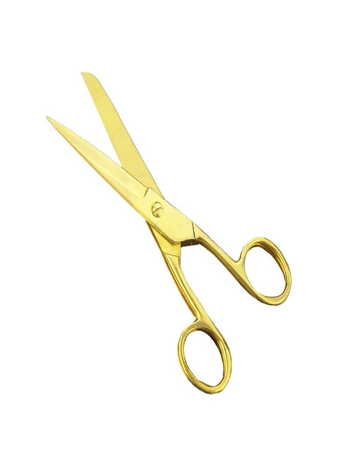 MEI YI TIAN 7 Inch Gold Tailor Scissors Golden Straight Recycled Stainless Steel Dressmaker Fabric Shears Tailors Sewing Scissors for Costume Crafts Arts Fabric Cutting Shears Tool - Image 1