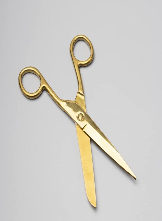 MEI YI TIAN 7 Inch Gold Tailor Scissors Golden Straight Recycled Stainless Steel Dressmaker Fabric Shears Tailors Sewing Scissors for Costume Crafts Arts Fabric Cutting Shears Tool - Image 3