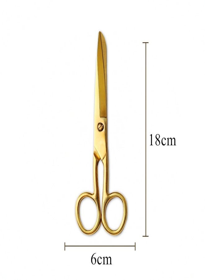 MEI YI TIAN 7 Inch Gold Tailor Scissors Golden Straight Recycled Stainless Steel Dressmaker Fabric Shears Tailors Sewing Scissors for Costume Crafts Arts Fabric Cutting Shears Tool - Image 2