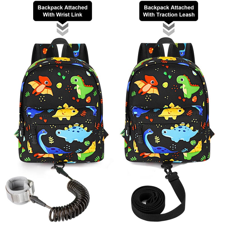 Accmor Toddler Backpack Leash, Kids Backpack with Anti Lost Wrist Link, Mini Child Backpack Leash Baby Harness for Outdoor Walking, Cute Dinosaur Backpack Tether for Boys Girls Age 1-3 Years Old - Image 4