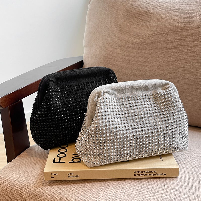 New Fashion Full Diamond Clip Women'S Bag French Shiny Brick Clutch Bag Banquet Cloud Bag High-End Shoulder Bag - Image 5