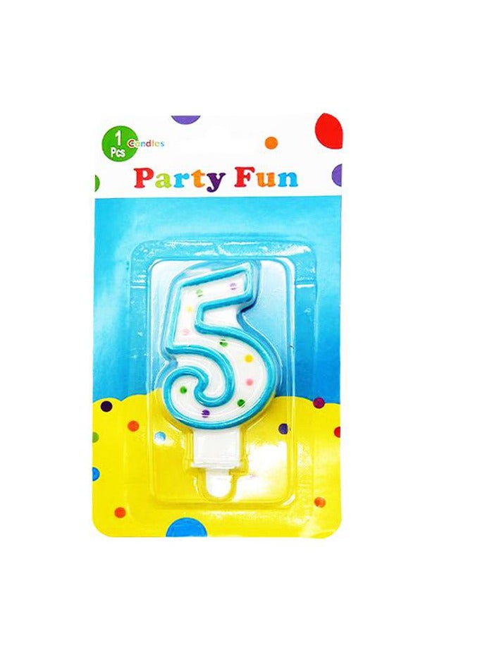 شمعة رقم 5 مع حامل