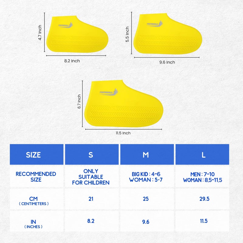 FOOTINSOLE.COM Waterproof Silicone Rubber Shoe Covers for Rain, Non-Slip Easy-handy Water Resistant Overshoes Outdoor Cycling Hiking Protectors Apply to Men, Women, Kids (Large, BLACK) - Image 3