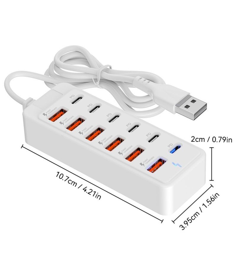 محطة الشحن 6USB-6TYPE 12 منفذ شحن متعدد الأجهزة - Image 3