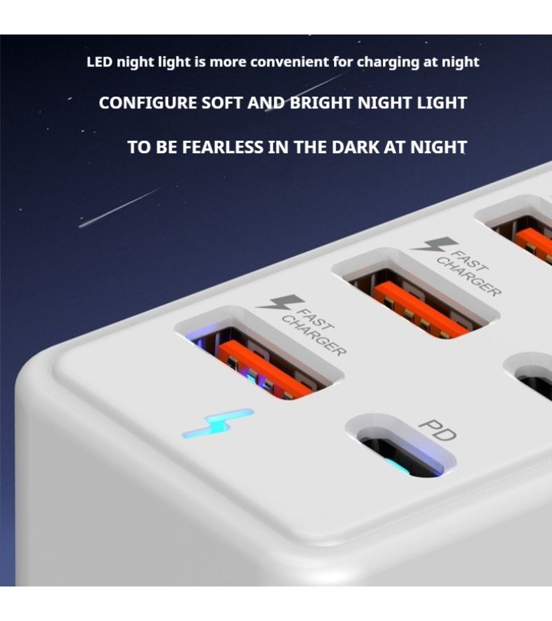 محطة الشحن 6USB-6TYPE 12 منفذ شحن متعدد الأجهزة - Image 4