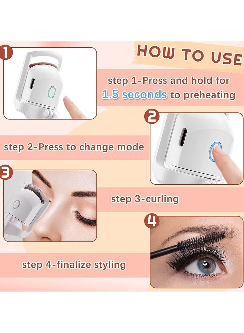 DubaiGallery Fully Charged Electric Eyelash Curler with Eyelash Straightener and Curler, 2 in 1 Natural Eyelash Curler with Electric Eyelash Straightener, Travel New Year Gift - Image 3