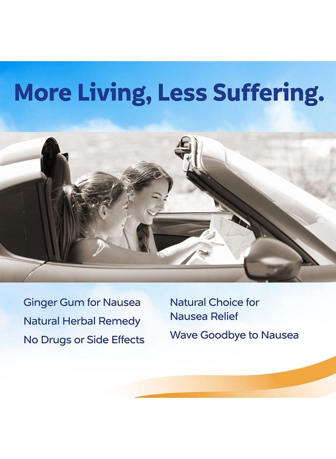 Sea-Band Anti-Nausea Ginger Gum For Motion & Pregnancy Morning Sickness, 24 Count - Image 1