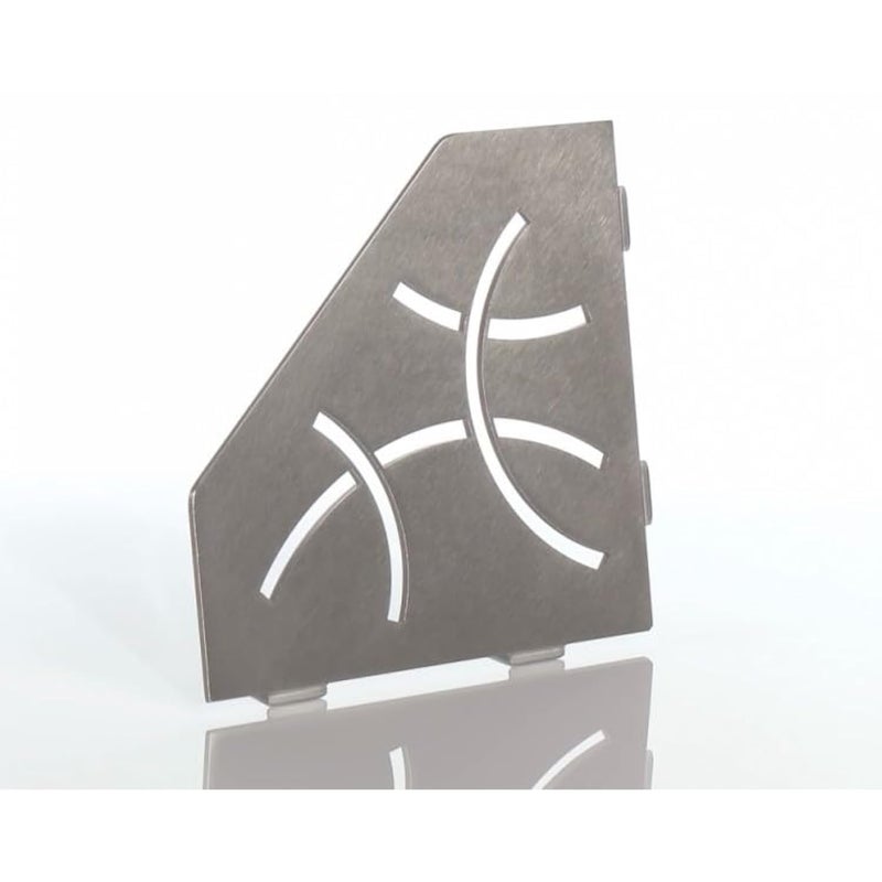 Schluter Schluter Pentagonal Corner Shelf for Tiled Walls  Curve Design Stainless Steel Material Brushed Stainless Steel Finish 332 Thick Anchoring Tabs  SES2D6EB 