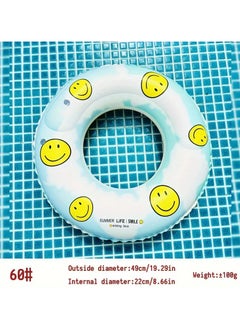 Goolsky 1pc Smiling Face Swimming Ring, Swimming Float With Handle, Pool Party Toys(60#)  - Image 2