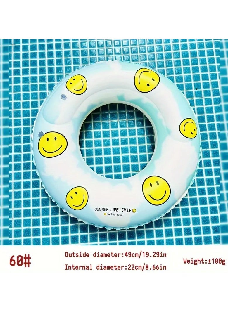 Goolsky - 1pc Smiling Face Swimming Ring, Swimming Float With Handle, Pool Party Toys(60#) - Image 1