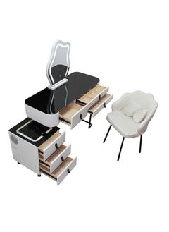 keke Makeup Vanity Table Dressing Table Flip Mirror With Drawers And Chair 100 CM  - Image 1