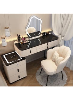 keke Makeup Vanity Table Dressing Table Flip Mirror With Drawers And Chair 100 CM  - Image 4