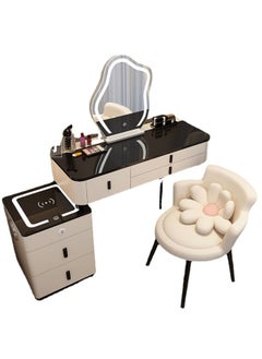 keke Makeup Vanity Table Dressing Table Flip Mirror With Drawers And Chair 100 CM  - Image 3