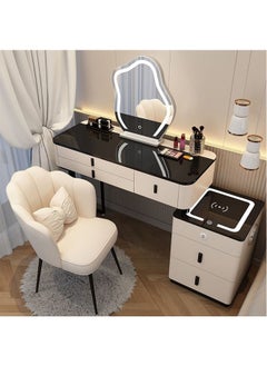 keke Makeup Vanity Table Dressing Table Flip Mirror With Drawers And Chair 100 CM  - Image 2