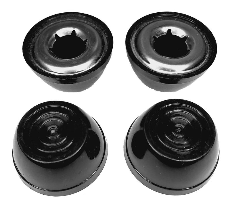 Quadrapoint Hub Cap Replacement Compatible with Popular Red Wagon Brand, Steel & Wood Wagons 1/2" New Black (NOT for Plastic or Folding or Little Wagons Model W5, Please Read Product Description) - Image 1
