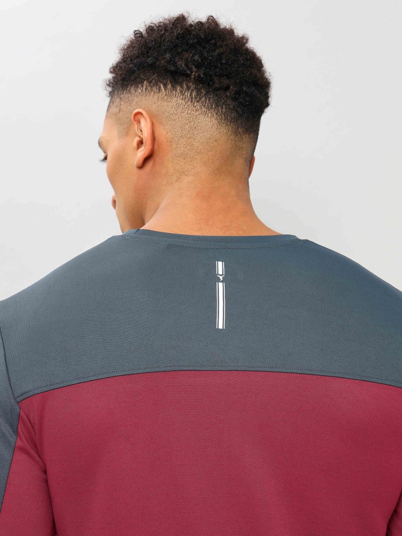 TECHNOSPORT P670 Mens Crew Neck Full Sleeve Berry Red L - Image 5