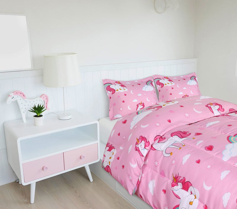 Utopia Bedding All Season Unicorn Comforter Set with 2 Pillow Cases, 3 Piece Soft Brushed Microfiber Kids Pink Bedding Set for Boys/Girls, Machine Washable (Twin) - Image 5