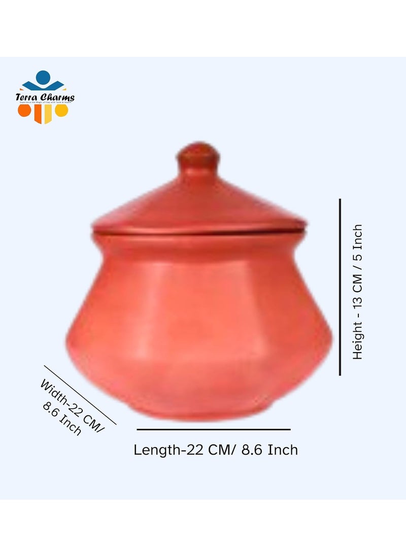 Terra Charms Terra Charms Clay Curd Pot for Allo Methi Cooking Clay Handi for Kitchen Safe Lightweight Durable Clay Dahi Handi Brown Colour 1LTR Pack of 1  - Image 3