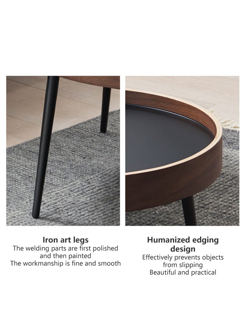 Sharpdo Creative Round Coffee Table in the Living Room a Small Table with a Luxurious Feel 80*80*50CM - Image 5