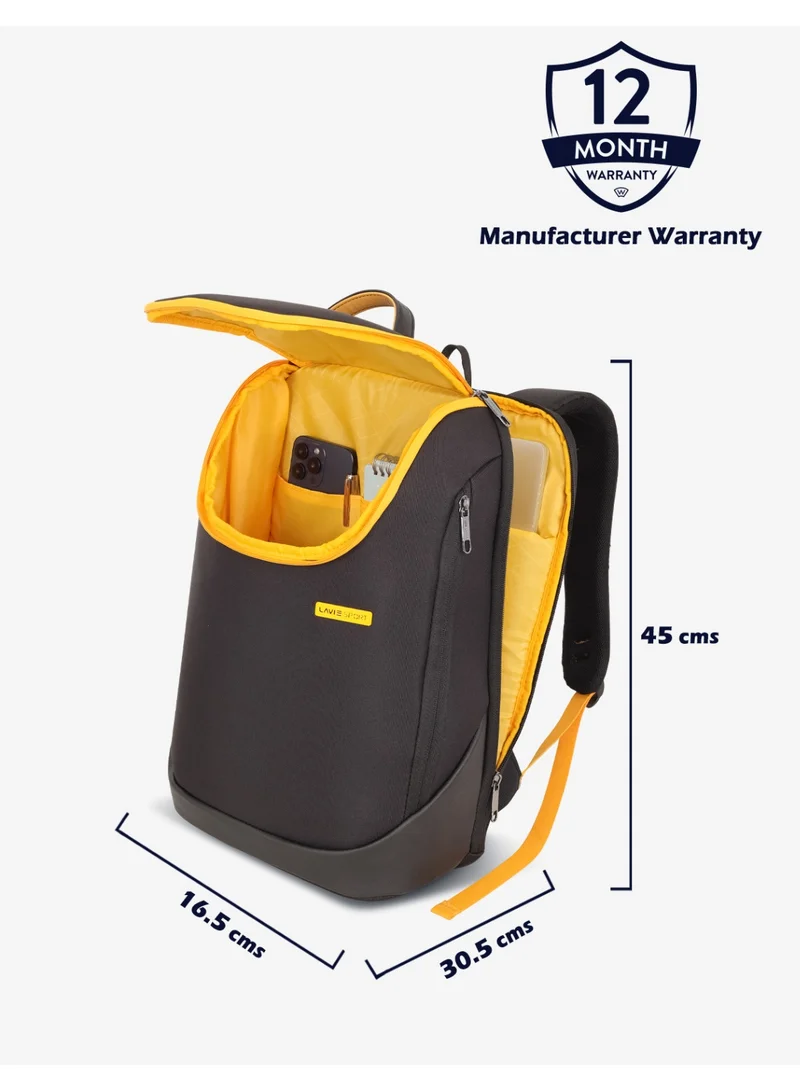 Lavie  Sport 23L Duke Backpack | 18 inches | Laptop Compatiable (Black/Yellow)  | Best Price UAE