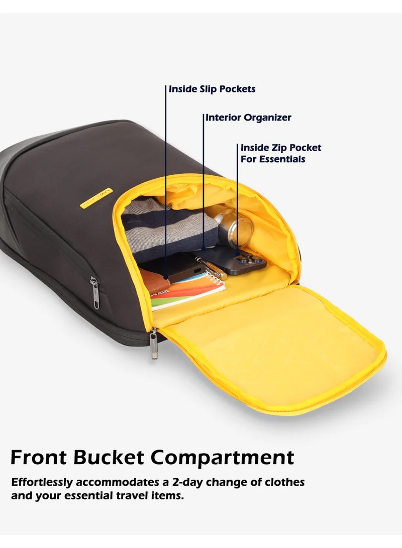 Lavie  Sport 23L Duke Backpack | 18 inches | Laptop Compatiable (Black/Yellow)  | Best Price UAE