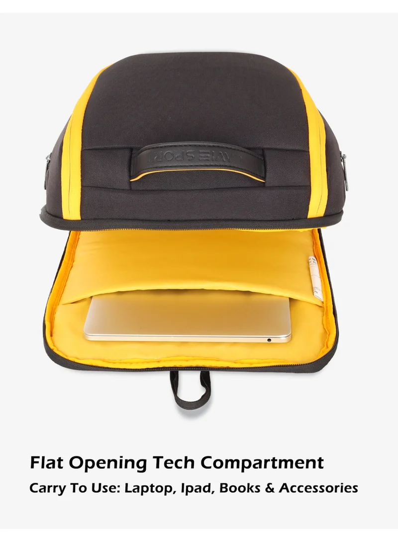 Lavie  Sport 23L Duke Backpack | 18 inches | Laptop Compatiable (Black/Yellow)  | Best Price UAE