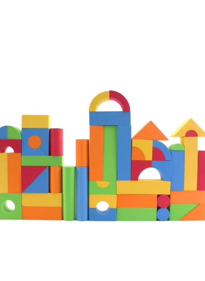 Vokodo Vokodo 113 Piece Large Foam Building Blocks with Different Shapes and Sizes Bright Colors Quality Educational Kids Creative Construction Toys for Children Girls Boys Toddlers Waterproof  - Image 1