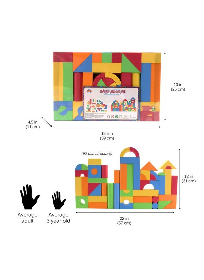 Vokodo Vokodo 113 Piece Large Foam Building Blocks with Different Shapes and Sizes Bright Colors Quality Educational Kids Creative Construction Toys for Children Girls Boys Toddlers Waterproof  - Image 5